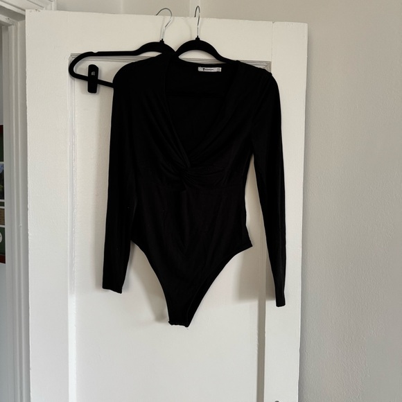 T by Alexander Wang Tops - Black Long Sleeve Bodysuit